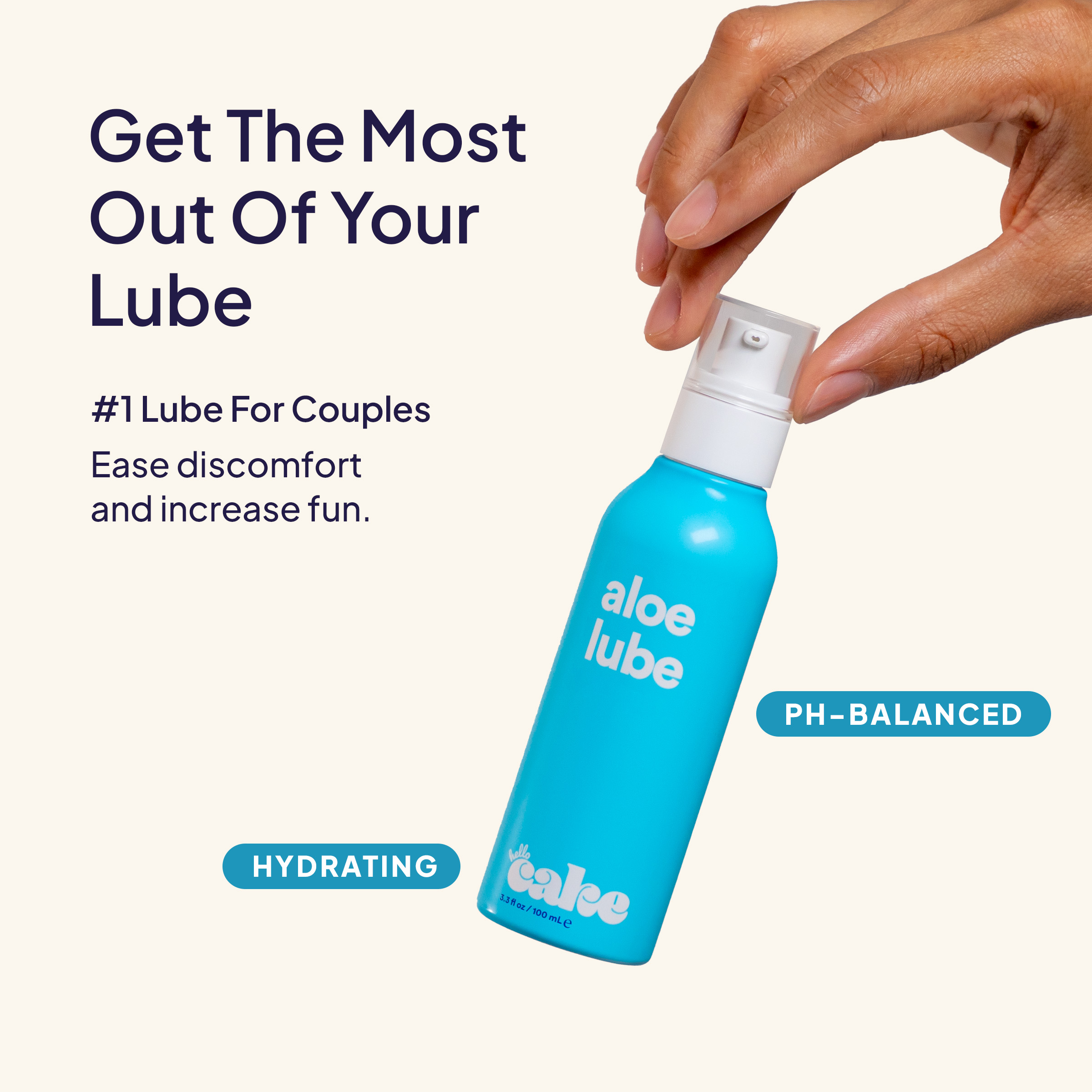 woman using male sex doll Aloe Lube - gentle, hypoallergenic, pH-balanced