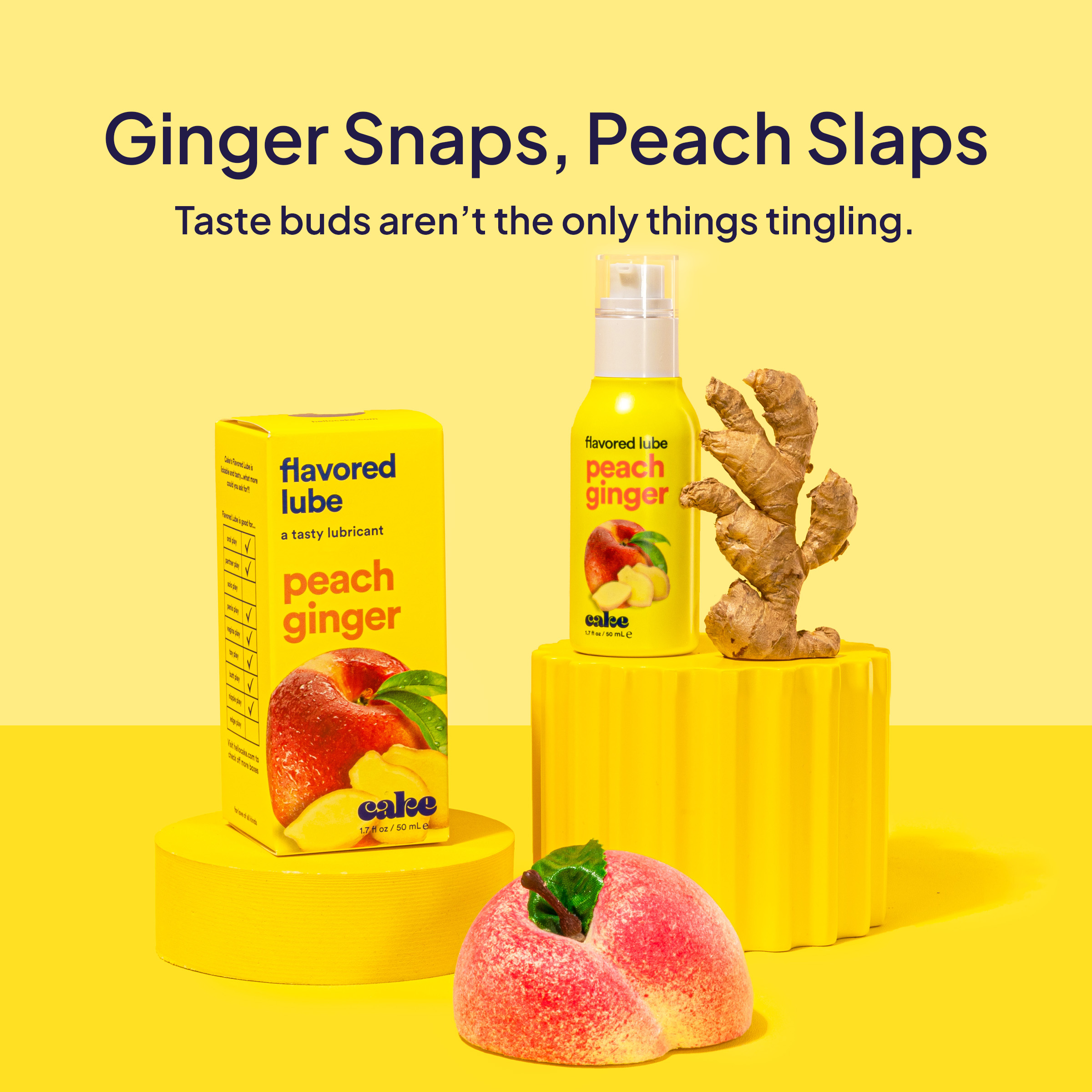 Flavored Lube for Oral Play - Peach Ginger | Hello Cake