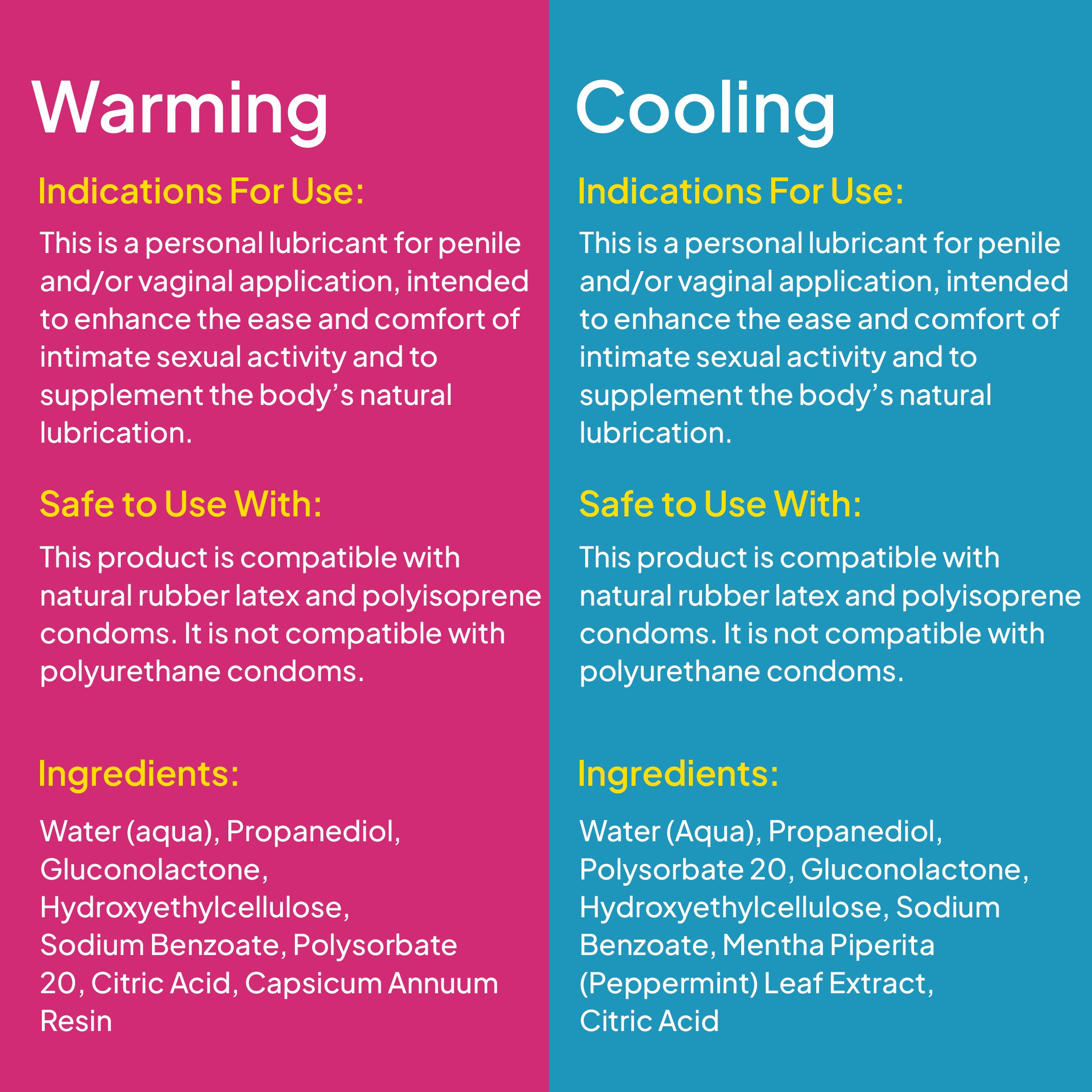 Warming & Cooling Lubes - 1.7 oz - Hello Cake, Inc