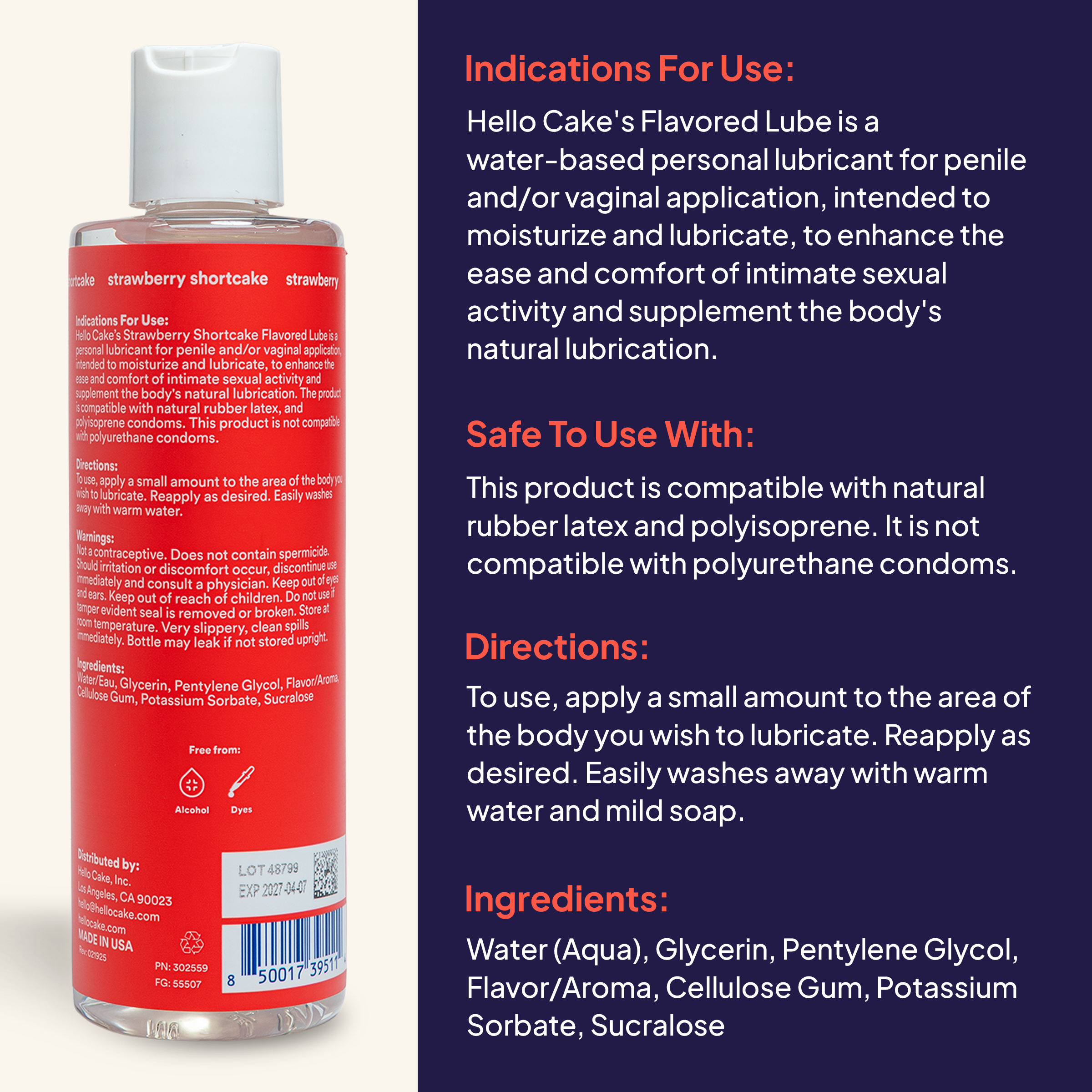 Strawberry Shortcake Flavored Lube for Oral Play | Hello Cake, Inc